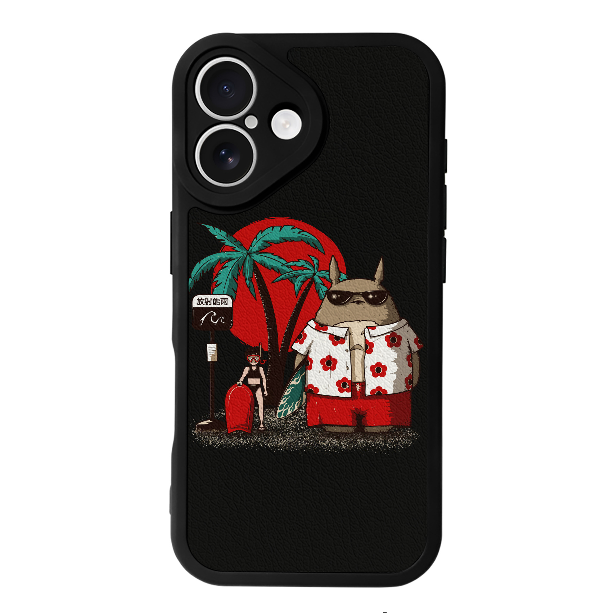 （画像用） となりのトトロ 草壁メイ 草壁サツキ My Neighbor Totoro Satsuki Kusakabe Mei Kusakabe 【iPhone 16シリーズ対応】シリコンスマホケース（レザー調） 材質：シリコン